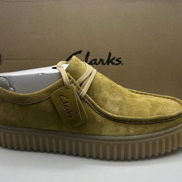 Clarks Torhill LO Light Olive Suede‎ Men's Casual Lace Up Moccasins 76215 Men 13 - Picture 1 of 11